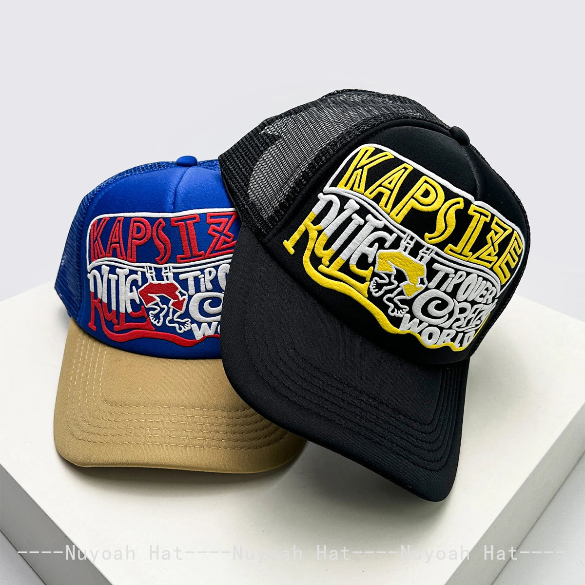 New Unisex American Style Color Block Printed Letters Baseball Hats Breathable Personal Sunshade Hip Hop Trucker Caps Versatile