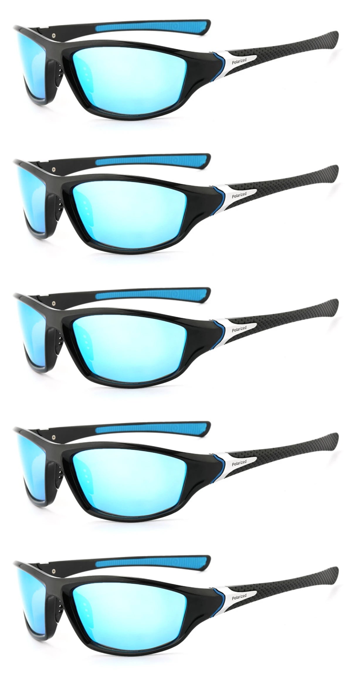 5pcs Popular Retro Unisex Sports Sunglasses Suitable for Outdoor Cycling Wear