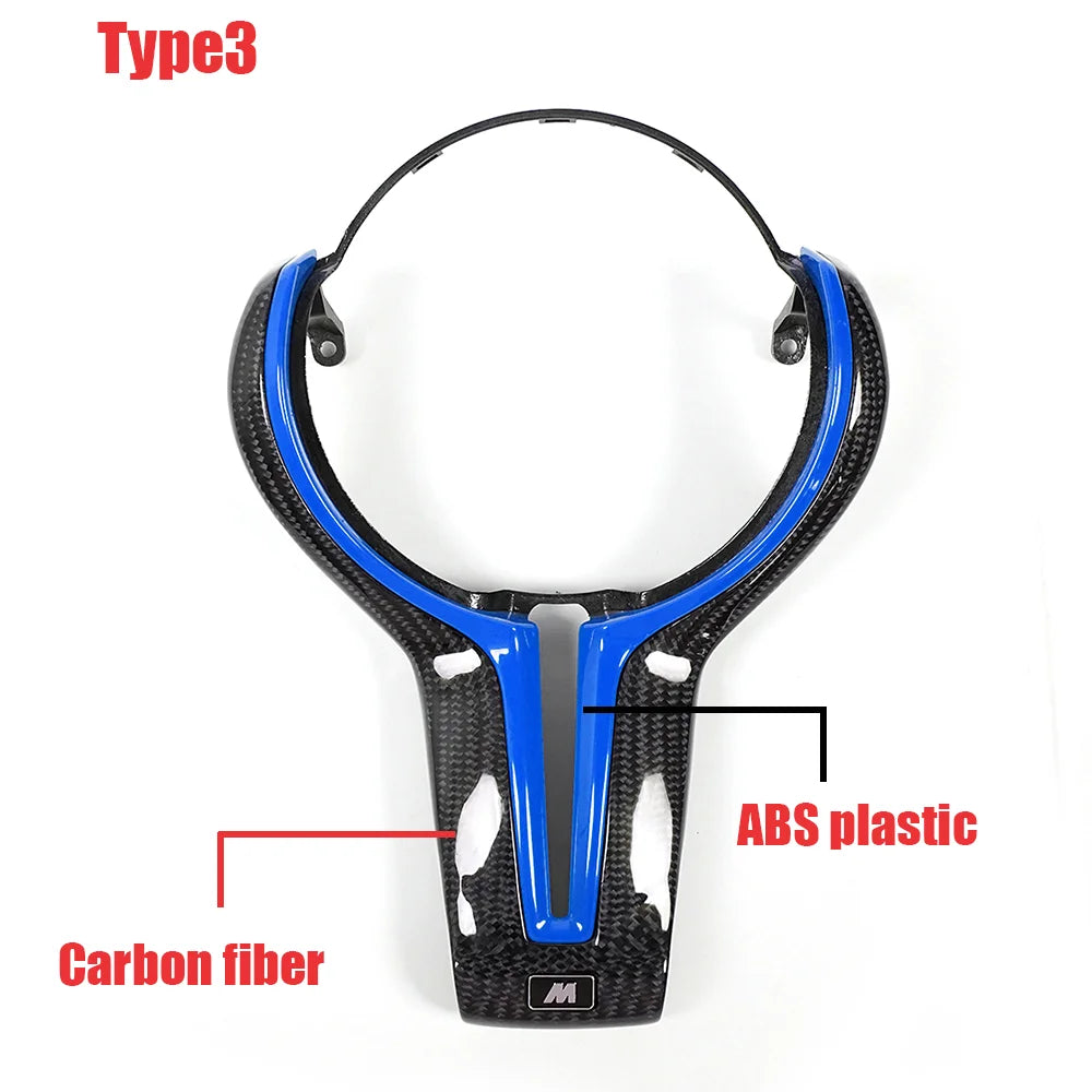 Carbon fiber steering wheel trim cover For BMW F20 F22 F30 F31 F32 F33 F36 F10 F18 F06 F01 F12 F13 F15 F16 F25 F26 F80 F87 F82