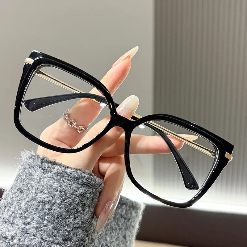 Square flat light glasses for women, anti blue light frame, internet famous, same glasses frame for taking photos