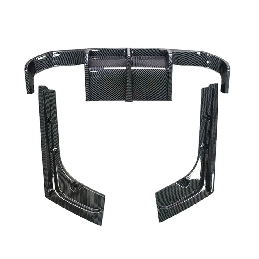 For BMW 3 Series F30 Dedicated M3 Model Car Rear Bumper Lip Spoiler Glossy Black Carbon Fiber Look With LED Brake Light Body Kit