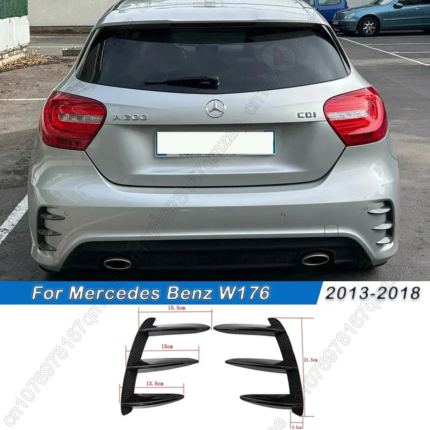 For Mercedes Benz A Class W176 A200 A250 A260 A45 AMG 2013-2018 Hatchback Rear Bumper Spoiler Air Intake Vent Canard Splitte