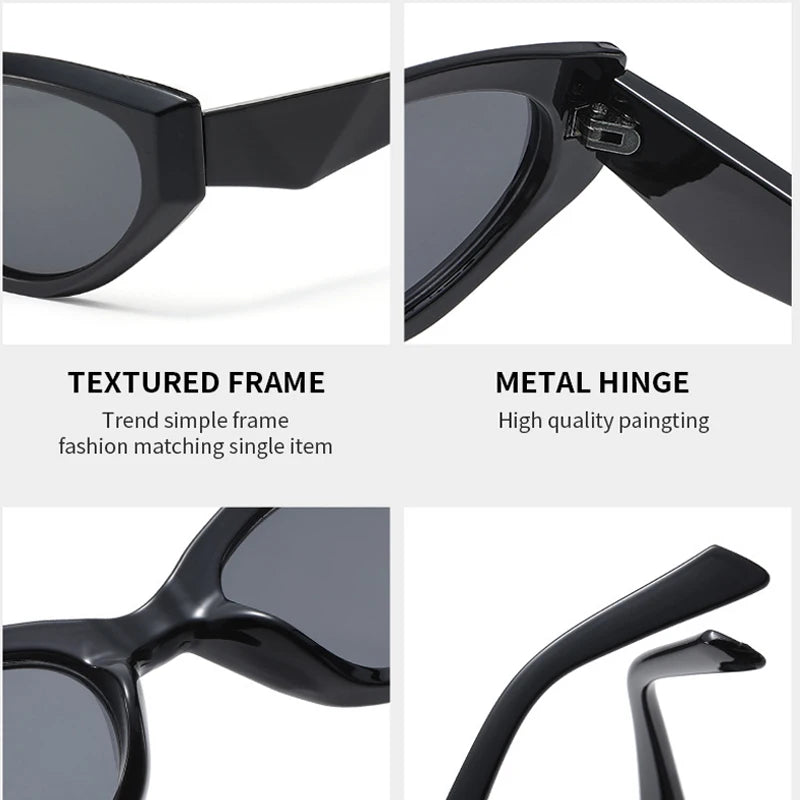 JNPCXI Retro Cat Eye Sunglasses Women Luxury Fashion Punk Sun Glasses for Ladies Shades Retro Eyewear UV400