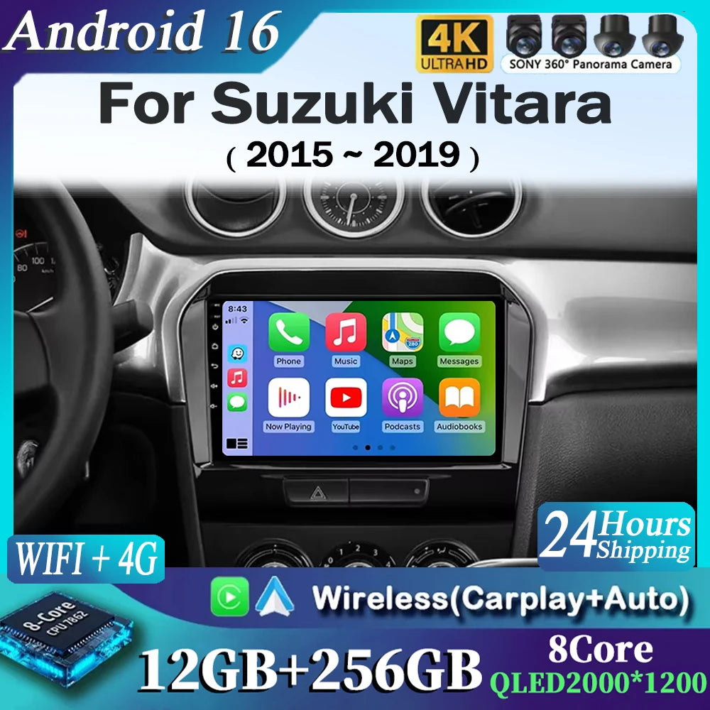 Android 16 Auto Carplay Stereo For Suzuki Vitara 2015 2016 2017 2018 2019 Car Radio Multimedia Video Player Navigation Gps WIFI
