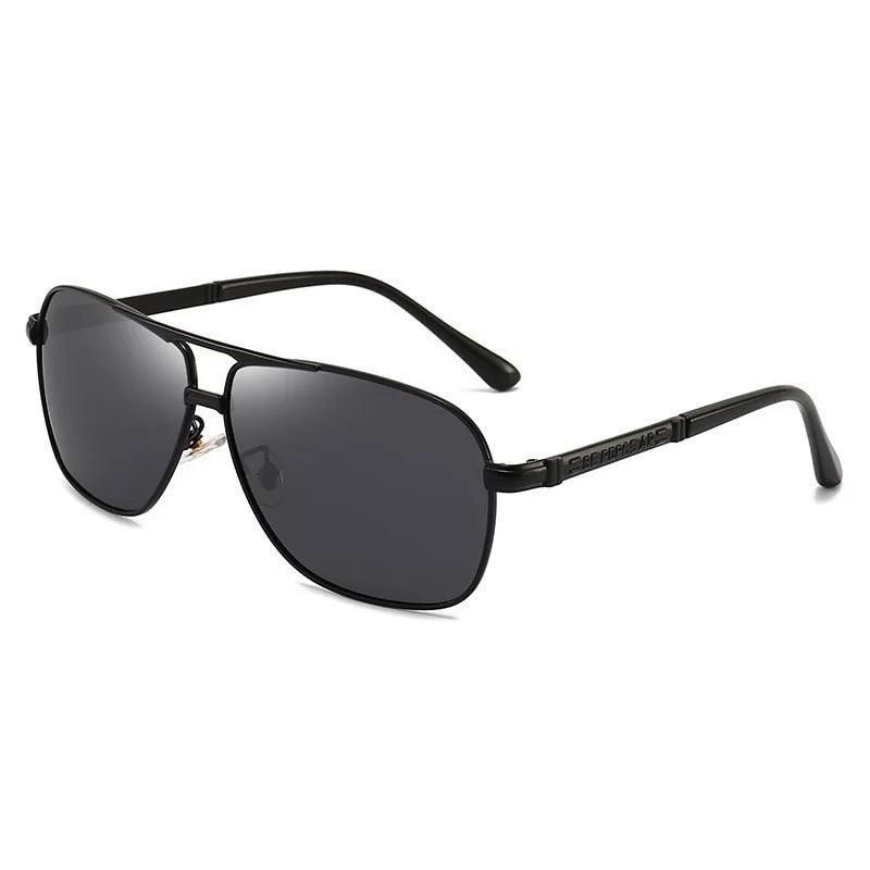 2PCS Polarized Sunglasses Men's Square Double Beam Sunshade Driver's Driving  Fishing Color Changing Day and Night Dual-use
