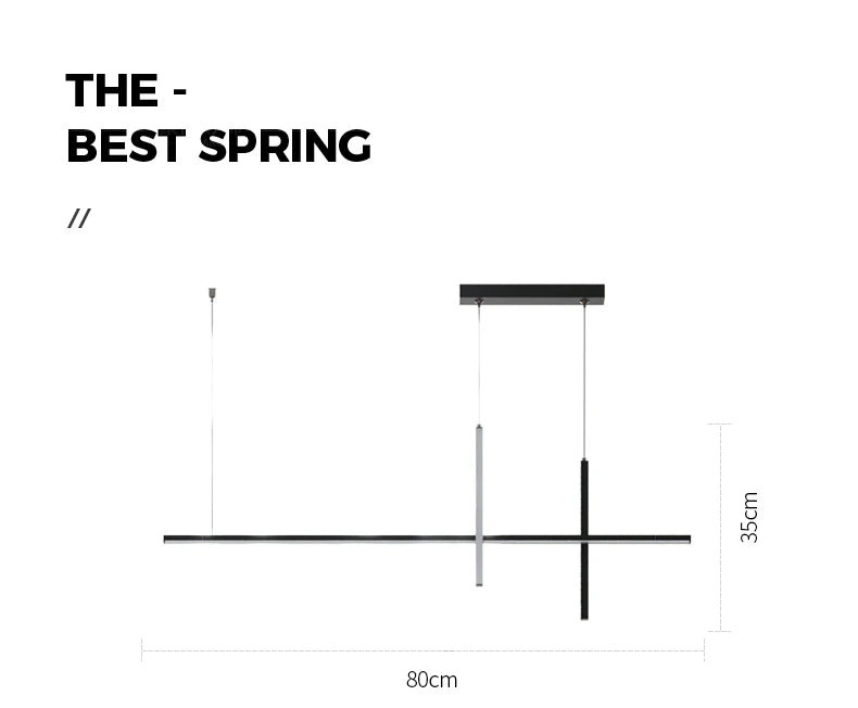 Modern Minimalist Led Chandelier Dimmable Room Kitchen Bar Black Pendant Lights