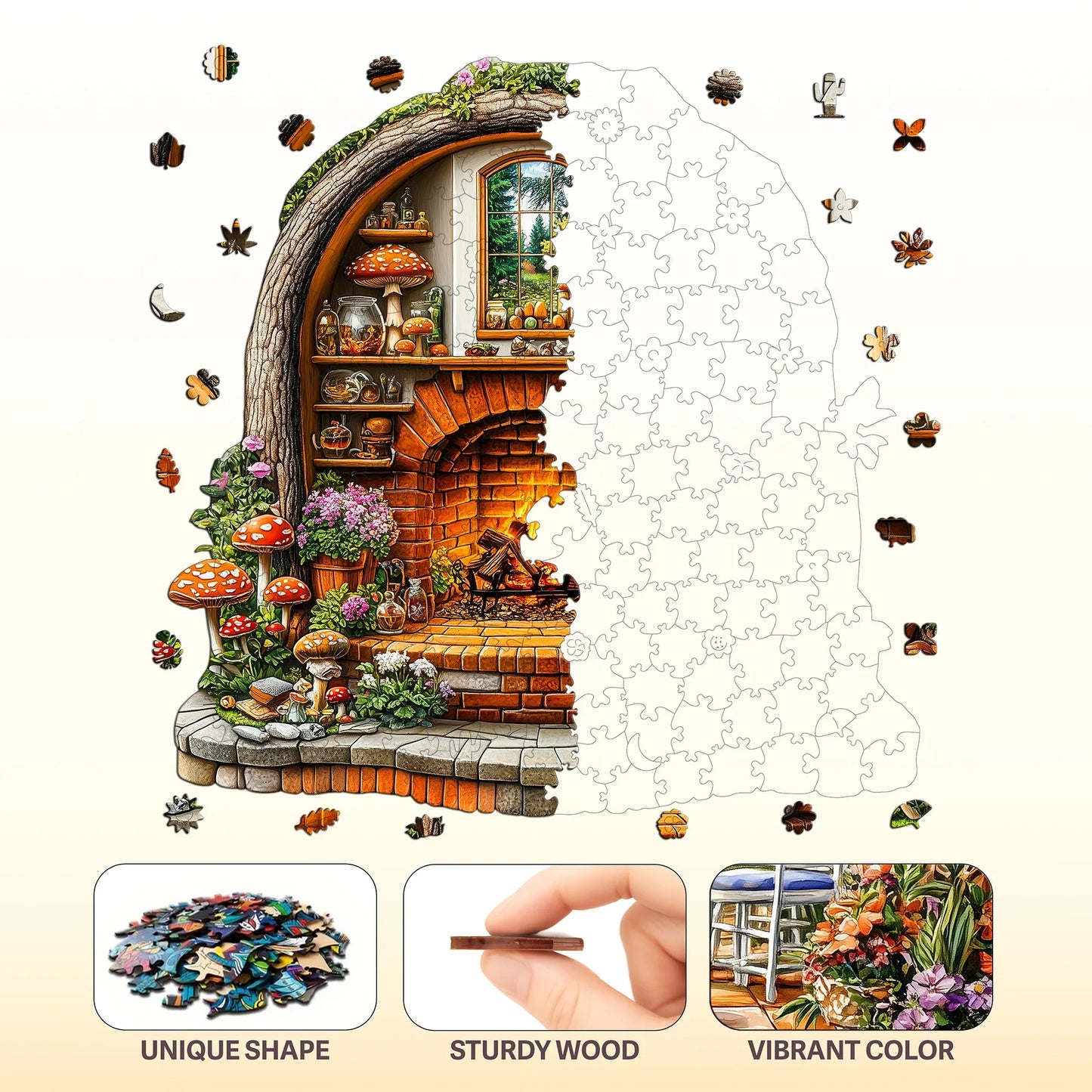 Fantasy Style Wooden Jigsaw Puzzle Wood Home Decor Painting Christmas and Halloween Gift Toy For Teen And Kid
