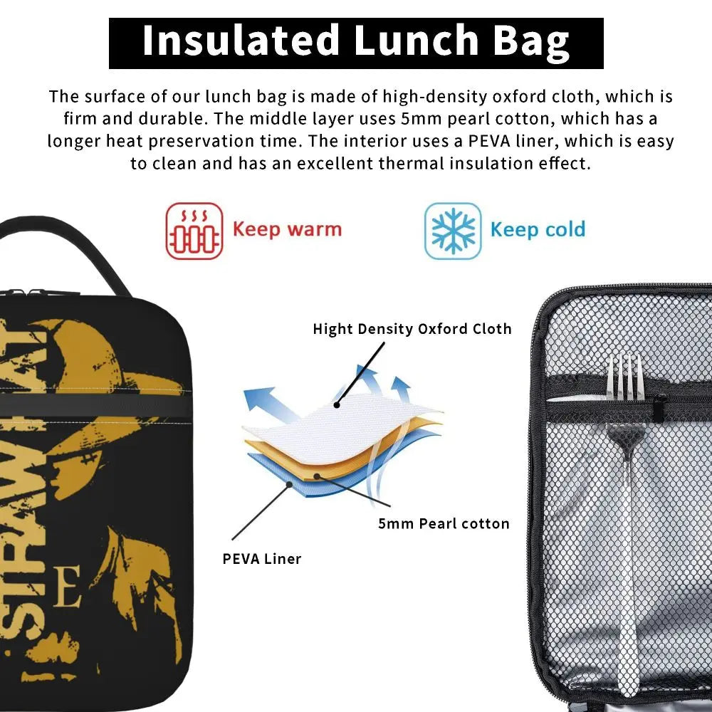 One Piece Monkey D Luffy Anime Insulated Lunch Thermal Bag Work School Bag M7