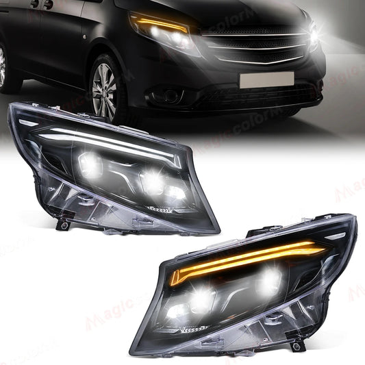 Head Lamp For Mercedes Benz Vito W447 2016 2017 2018 2019 2020 2021 2022 2023 2024 LED Headlights Driving Turn Signal Lamps DRL