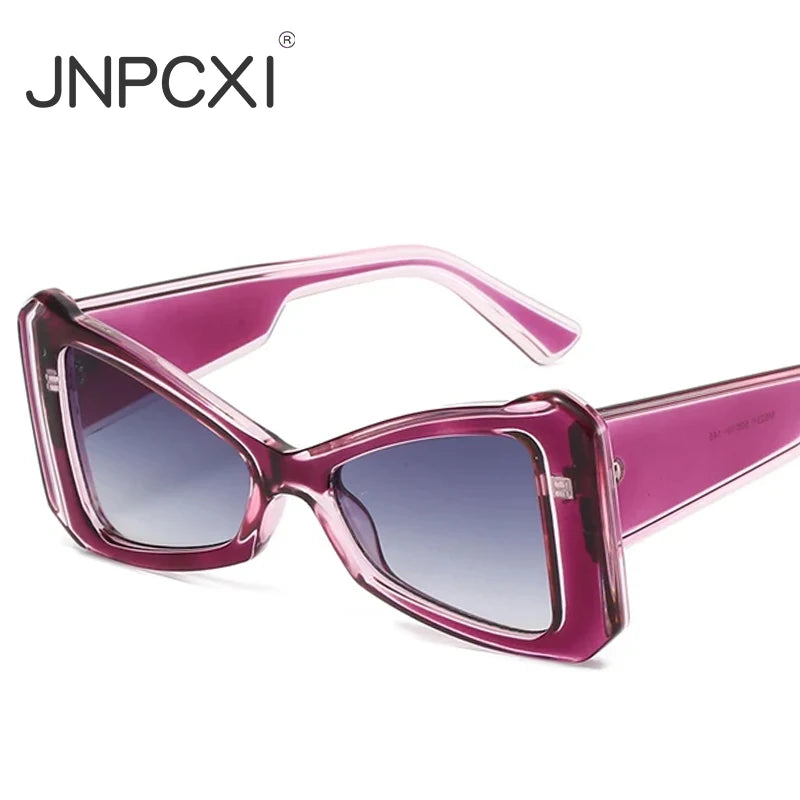 JNPCXI New Retro Cat Eye Candy Color Sunglasses Women Fashion Purple Red Gradient Shades UV400 Men Sun Glasses