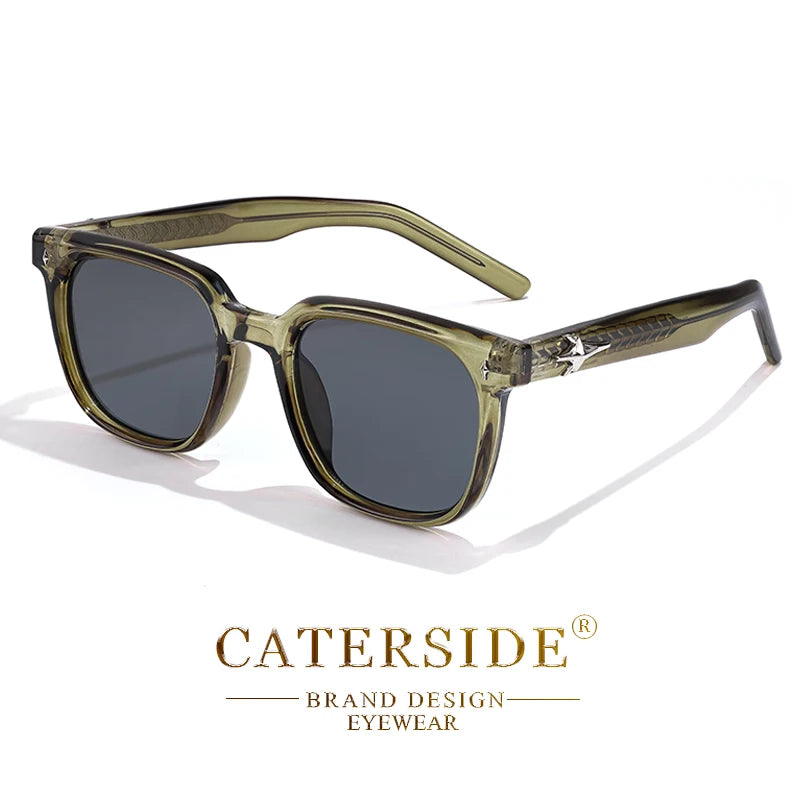 CATERSIDE Fashion Square Sunglasses Man Large Frame Sun Glasses Party Travel Beach Eyewear Ideal Choice for Gifts UV400