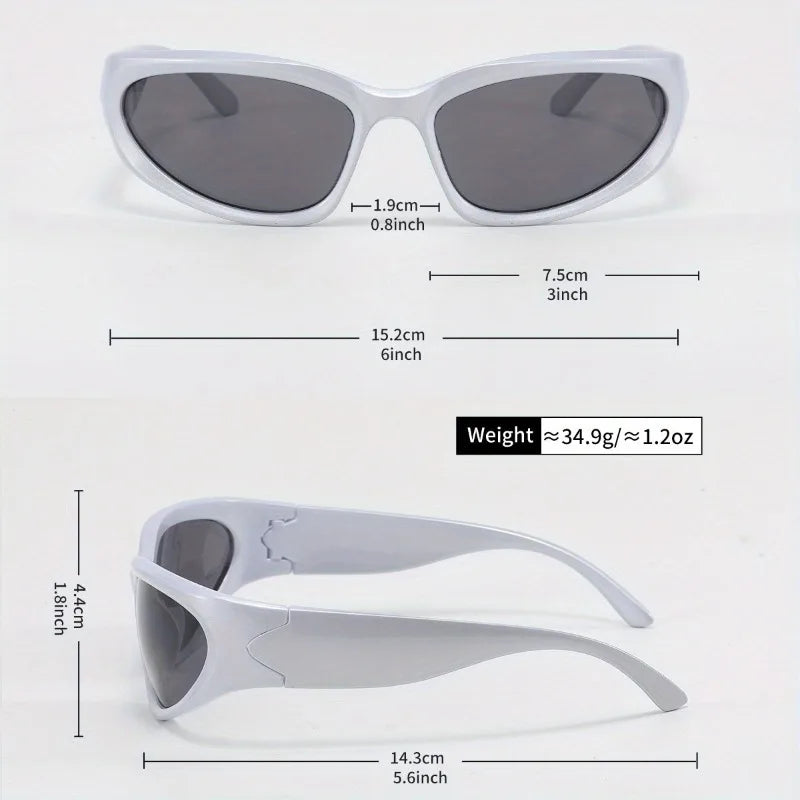 Cyberpunk Futuristic Fashion Glasses Tinted Lenses for Street Fashion Festive Events Unisex Men Women Festival Gear Edgy Style