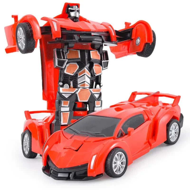 Shape-shifting AutoRobot Car Toy inertial impact one-button puzzle collision