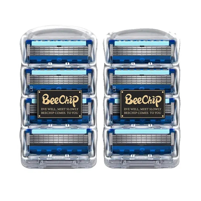 Men Replace Head 5-Layer Blade 8 Comfort Shaving Blades Latest No Skin Damage