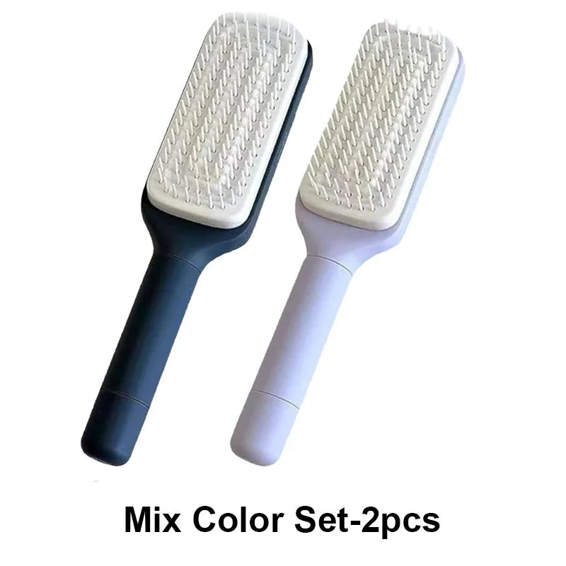 Self-Cleaning Retractable Hairbrush Anti-Static Scalp Massage Hair Loss Comb