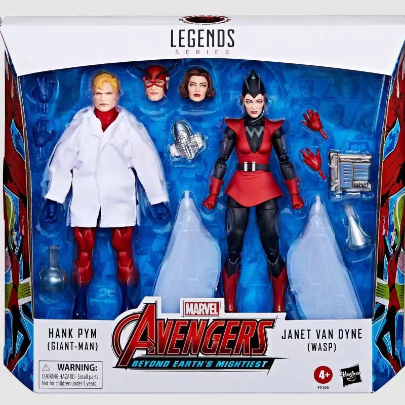 Original Hasbro Marvel Legends Series Hank Pym (Giant-Man) & Janet Van Dyne (Wasp) Action Toy Figure Collection