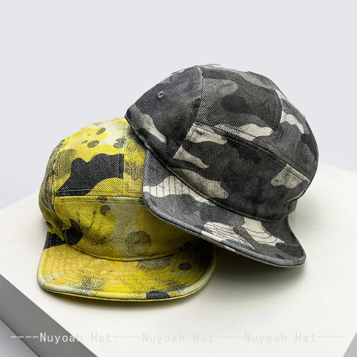 New Men Women American Retro Camouflage Color Baseball Hats Sunshade Street Versatile Peaked Caps Short Eave Fashion Personal