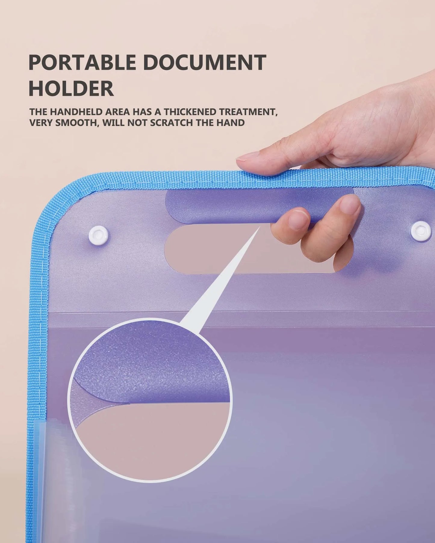Expanding A4 File Folder,13 Pockets File Organizer with Portable Holder,A4 Size Accordion Document Folder for Office School