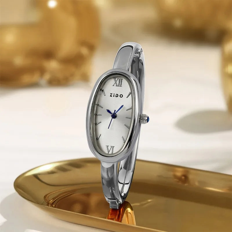 Fashion Oval Roman Dial Watch Women Simple Gold Quartz Watches Luxury Brand Bracelet Wristwatches Relojes Para Mujer Gifts