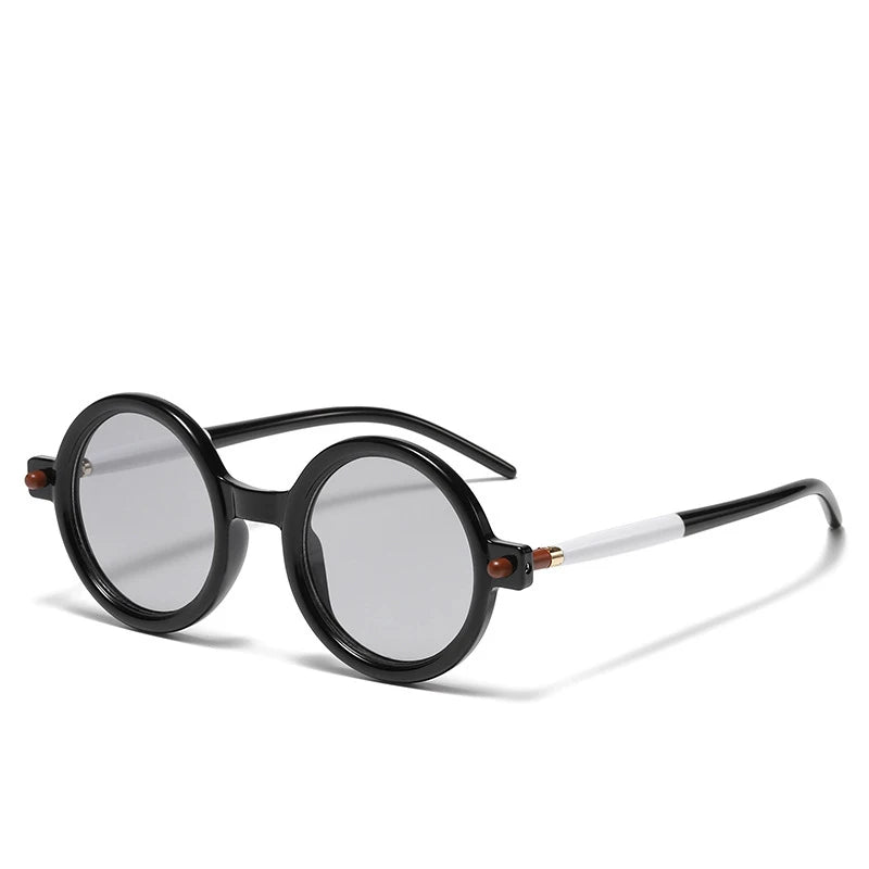 JNPCXI Retro Sunglasses Round Blue Light Glasses Men Vintage Eyeglasses Eyewear Women Trending Rivets Sun Glasses