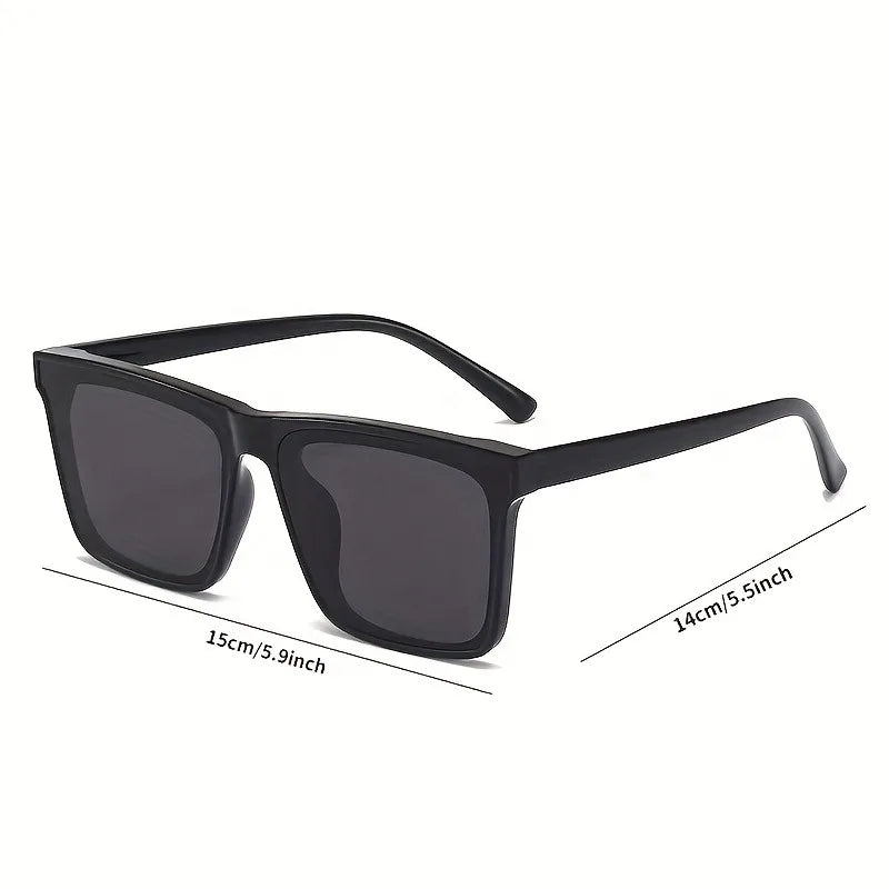 1pc Men'S Simple Black Square Fashion Glasses,for Men Women, Outdoor Travel, Driving, Photography Prop