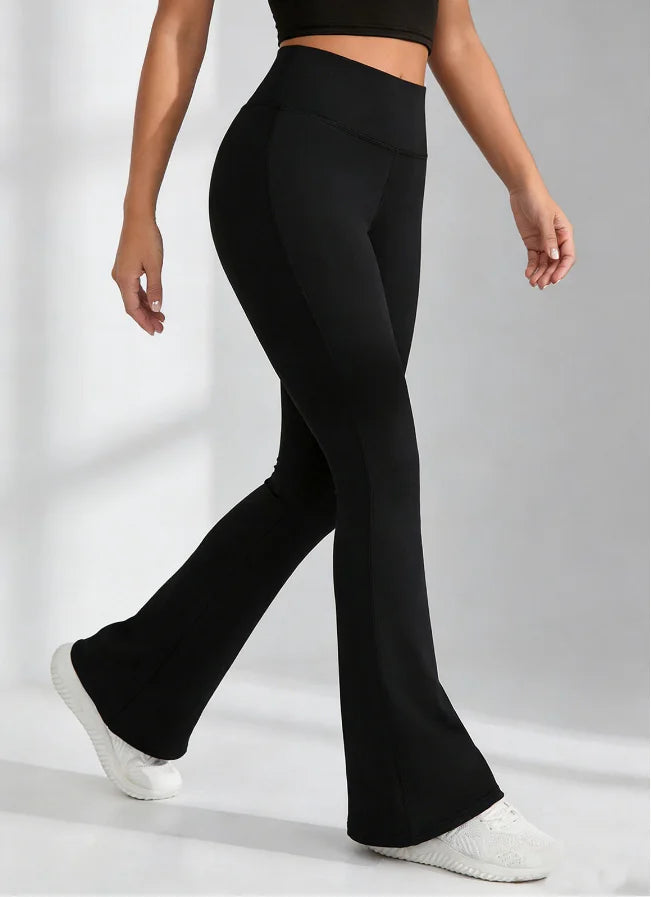Women's High Waist Flared Yoga Pants, Tummy Control Bootcut Workout Leggings, Stretchy Casual Athletic Trousers for Gym Fitness