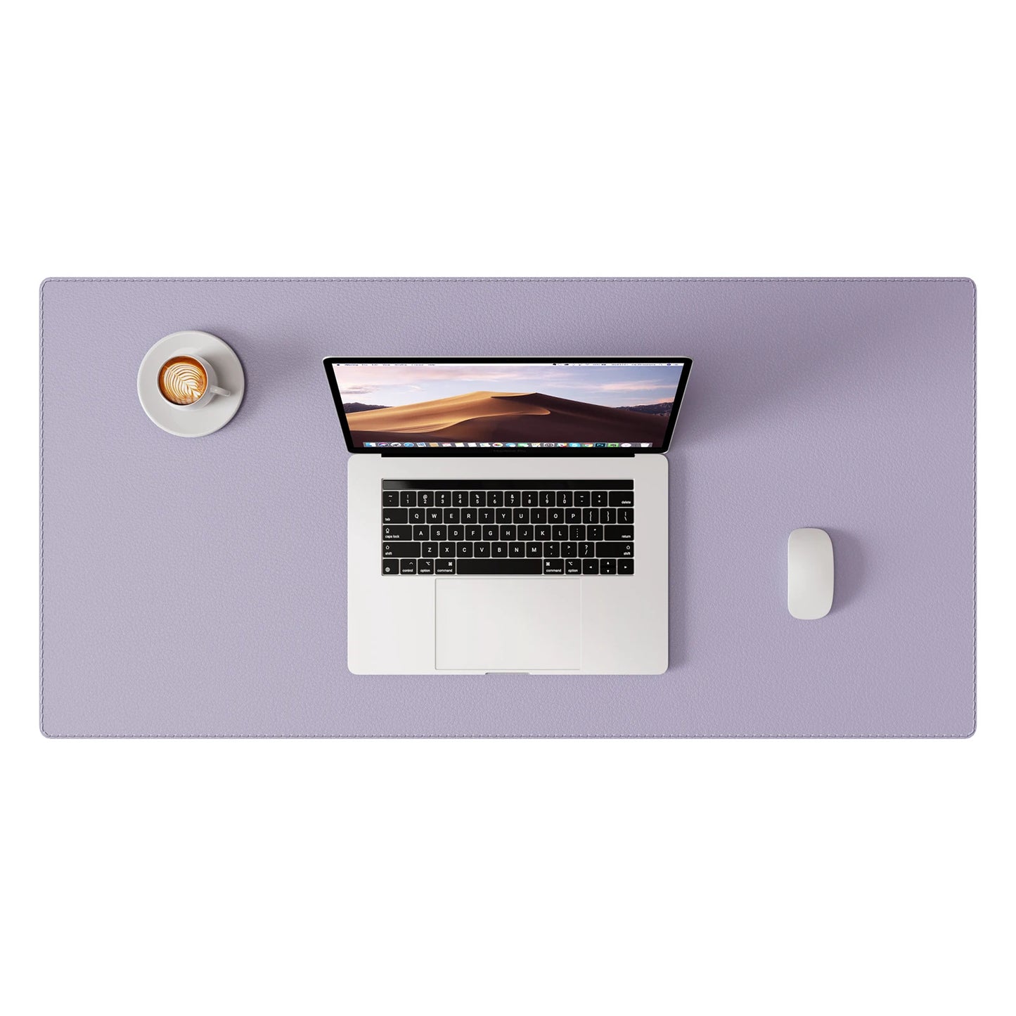 Stitched Edges PU Leather Office Desk Mat, Non-Slip Mouse Pad, Waterproof Desk Pad Protector for School Office Home