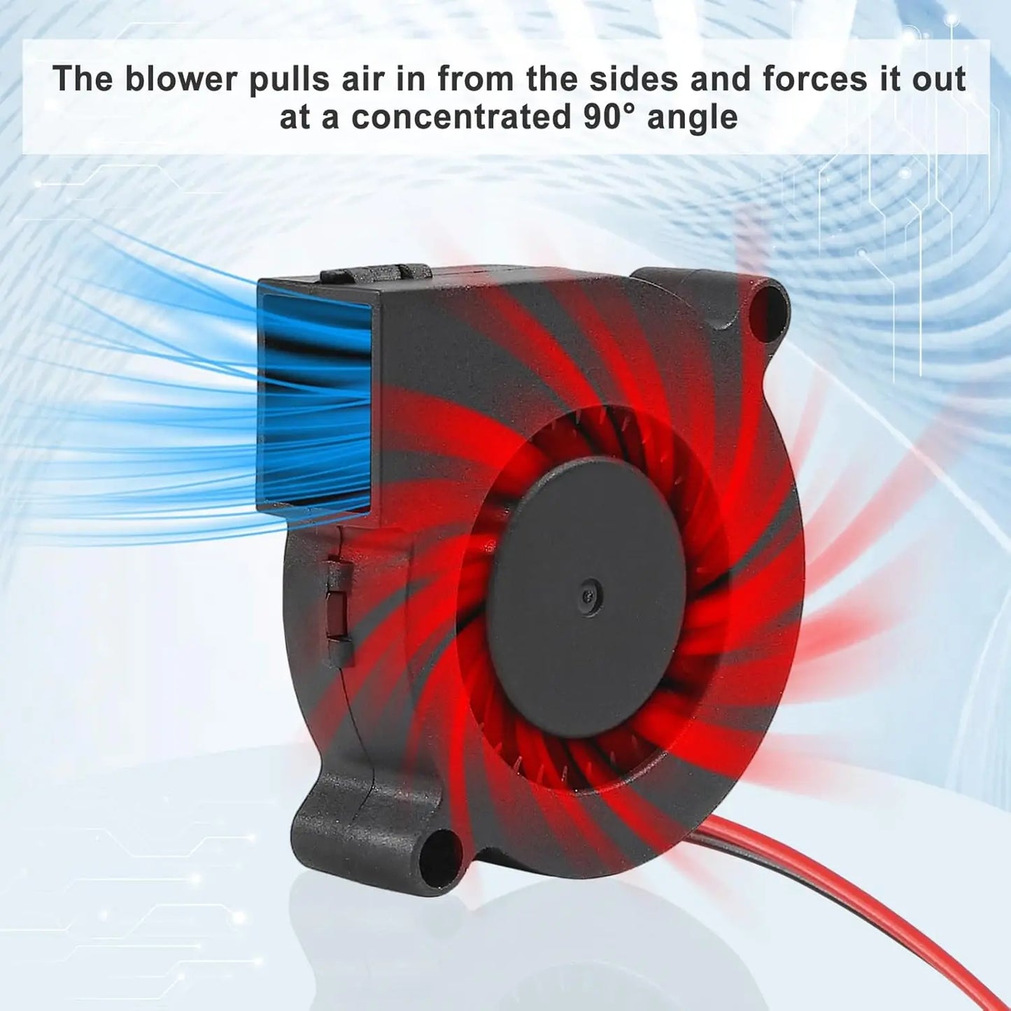 4pcs 50mm 5015 Blower Fan 12V Fans Blower Turbine Turbo Dual Ball Bearing, 1000mm/39in Cable Brushless Cooling 50mmx15mm 2PIN