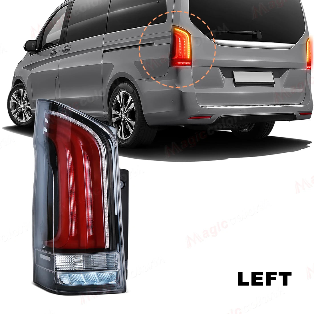 Left/Right Tail Lamp For Mercedes-Benz Vito V-Class V220D V250 V260 V300 W447 2016 2017 2018 2019 2020 2021 2022 2023 Taillights