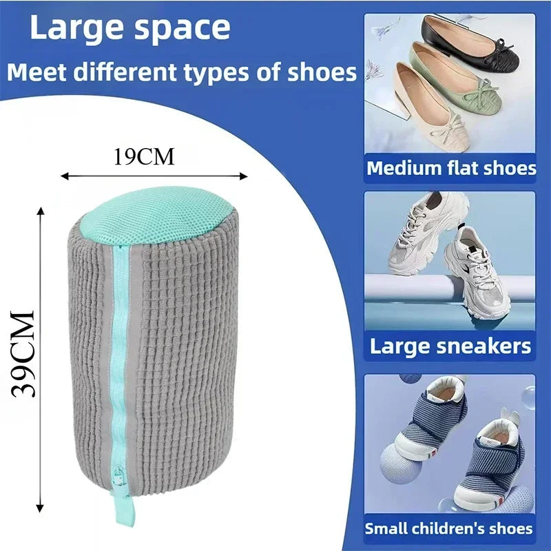 Washable Shoe & Drying Bag with Soft Fiber - Durable Polyester Laundry Protector