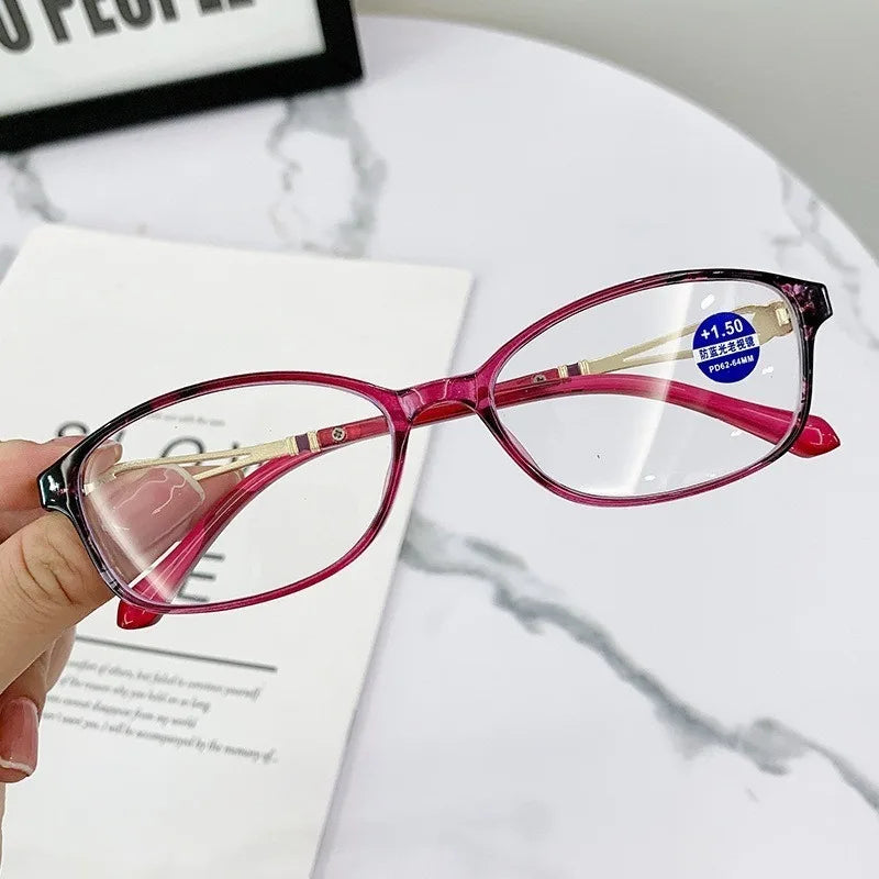Reading Glasses for Women Graded +1.0~+4.0 TR Anti Radiation Anti-blue Presbyopic Reading Eyewear