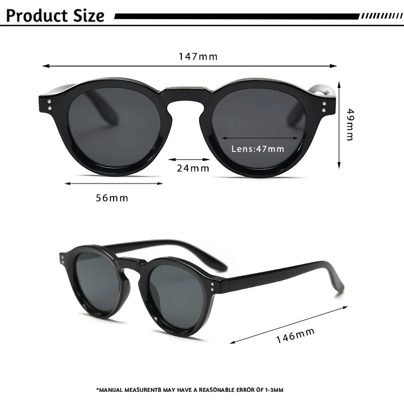 CATERSIDE Round Polarized Sunglasses Men Retro TR90 High-Quality TAC Lenses Sun Glasses Women Driving Fishing Eyewear Travel