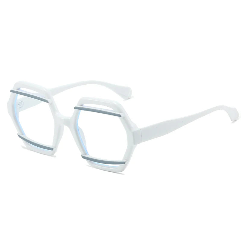 JNPCXI Retro Polygon Jelly Tea Sunglasses Women Fashion Gradient Eyewear Shades UV400 Men Rivets Sun Glasses