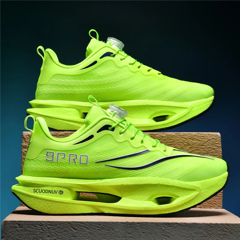Men Running Shoes Carbon Board Marathon Sports Shoes Breathable Lightweight Women's  Athletic Nonskid Sneakers New