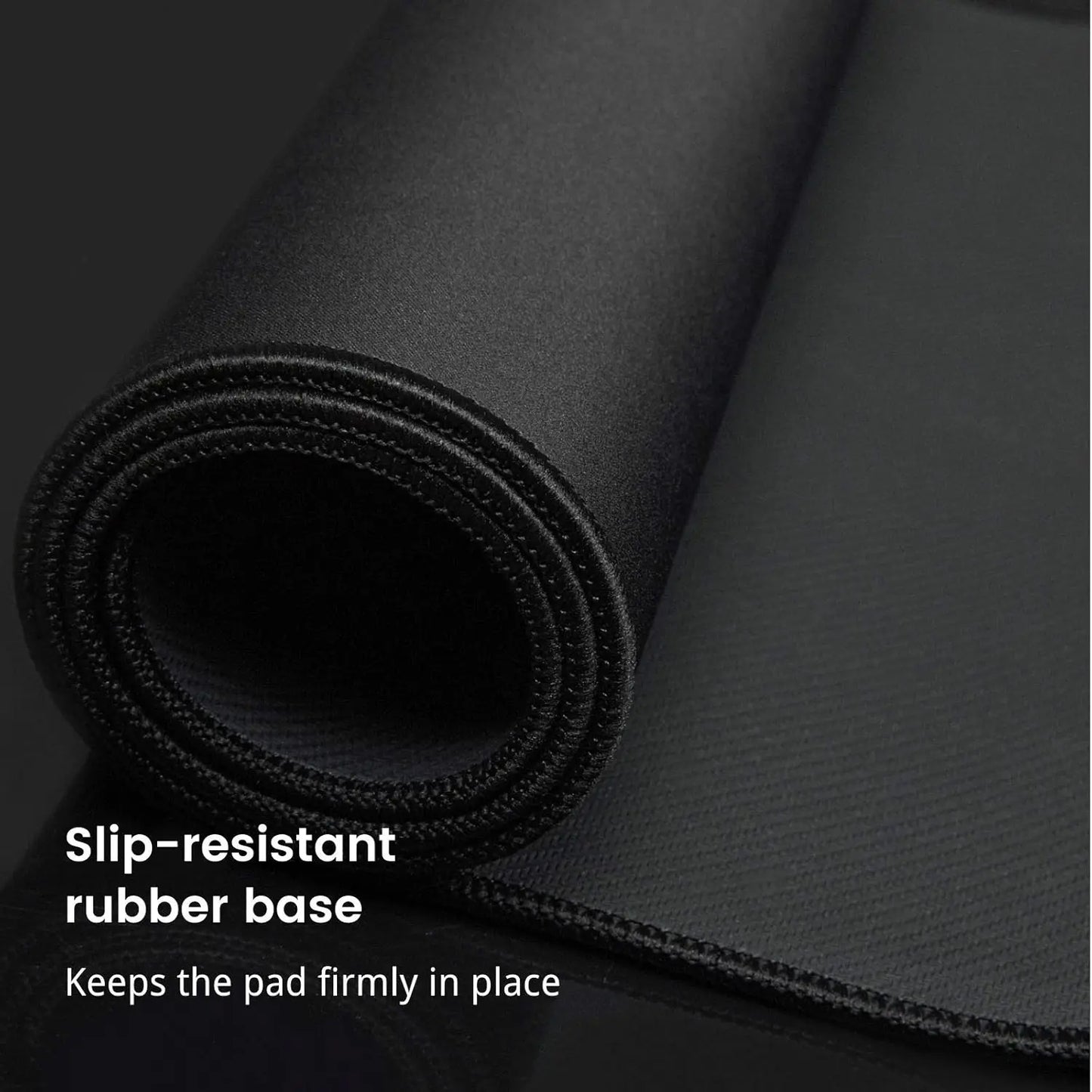 Large Mouse Pad, Waterproof Mouse Pad with Stitched Edge, XXL Non-Slip Black Computer Mousepad Desk Mat for Gamer, Office & Home