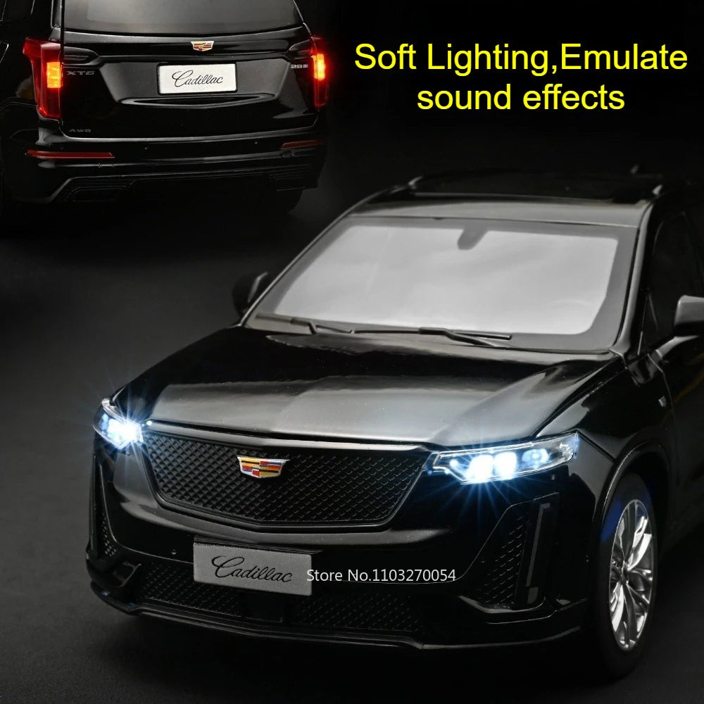 1:24 XT6 X5M Miniature Toy Diecast Alloy Model Car Front Wheel Steering with Sound Light Pull Back Vechie Exquisite Collectibles
