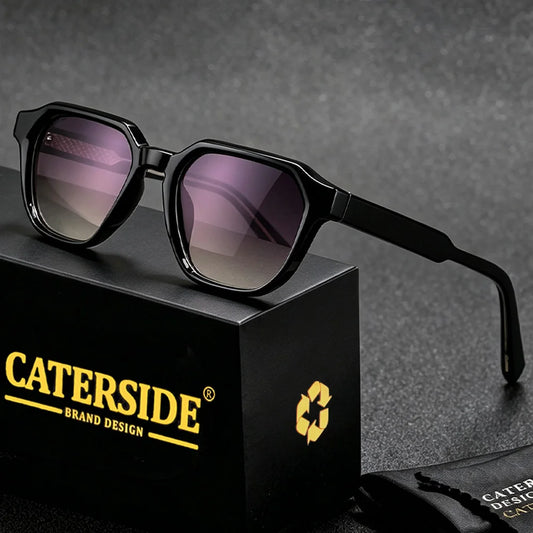 CATERSIDE New Men's Fashionable Sunglasses High-Quality Pc Square Sun Glasses Women's Outdoor Travel Driving Glasses UV400