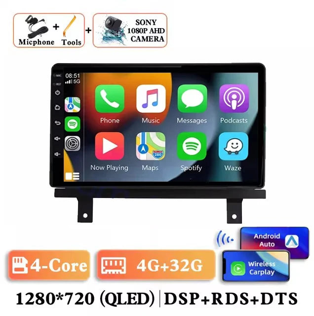 Android 15 Wireless Carplay Auto Car Radio For BAIC Beiqi Beijing X3 X5 2019 2020 2021 Multimedia Player GPS Navigation 4G+WIFI