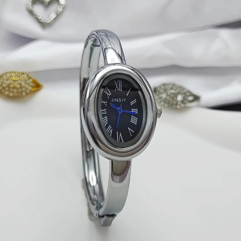 Luxury Gifts Gold Quartz Watch Famous Brand Women Bracelet Watches Fashion Oval Bathtub Shaped Wristwatches Dropshipping Clock