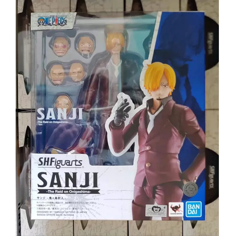 【IN STOCK】Original Bandai S.H.Figuarts One Piece Sanji Vinsmoke Wano Country Onigashima 15cm Action Figure Collectible Model