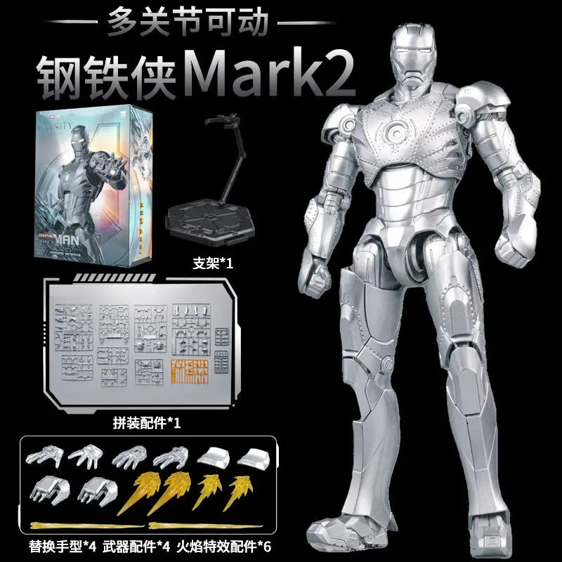 Original LED FondJoy Iron Man MK42 MK43 MK46 MK1 MK2 MK3 MK4 DIY Action Figures