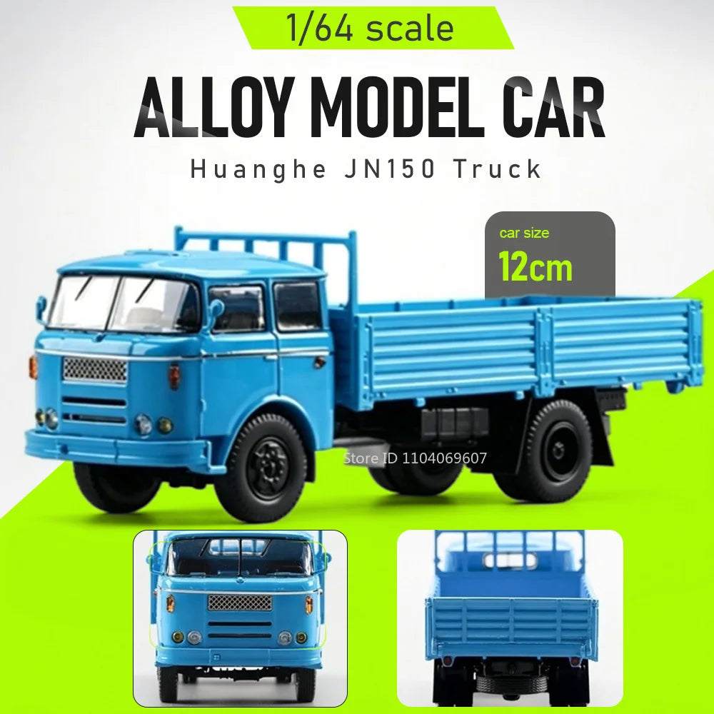 1:64 Huanghe JN150 Truck Diecast Model Alloy Toy Car Tailgate Can Lowered Metal Body c Miniature Toy Collect Souvenirs