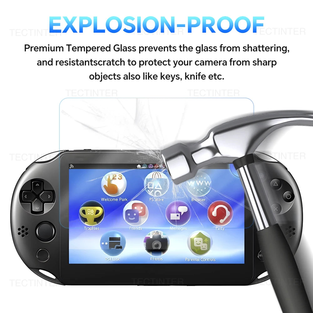 Screen Protector Sony PS Vita 1000/2000, Front Tempered Glass + Back Clear Film