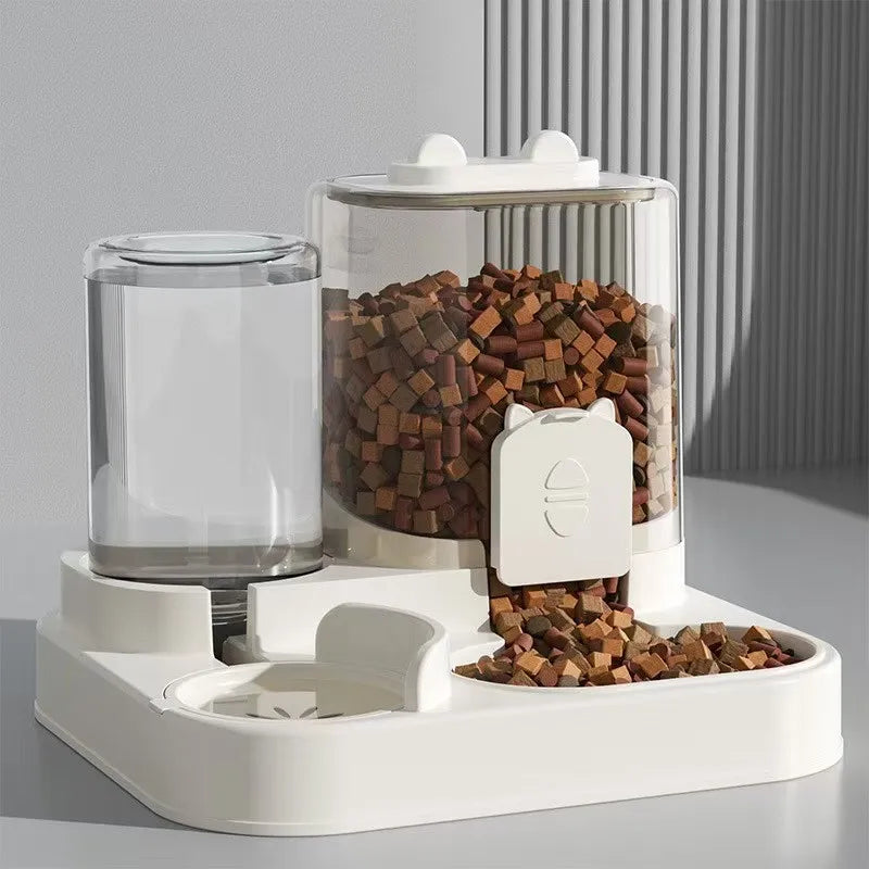 Automatic Pet Feeder with Water Fountain, Large Capacity Food & Water Dispenser