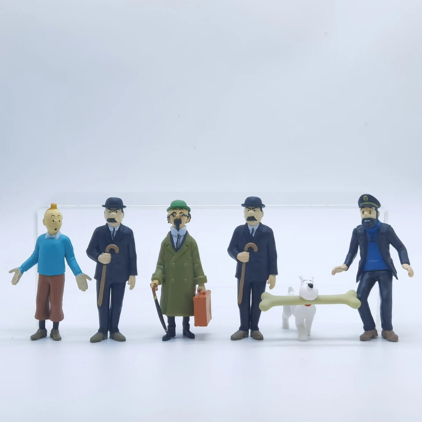 6pcs/set Cartoon The Adventures of Tintin PVC Action Figures Tintin Milou Dupont