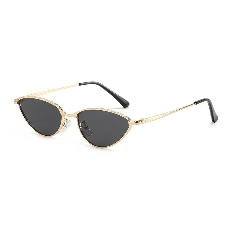 JNPCXI Retro Cat Eye Women Sunglasses Fashion Silver Blue Gradient Shades UV400 Men Sun Glasses