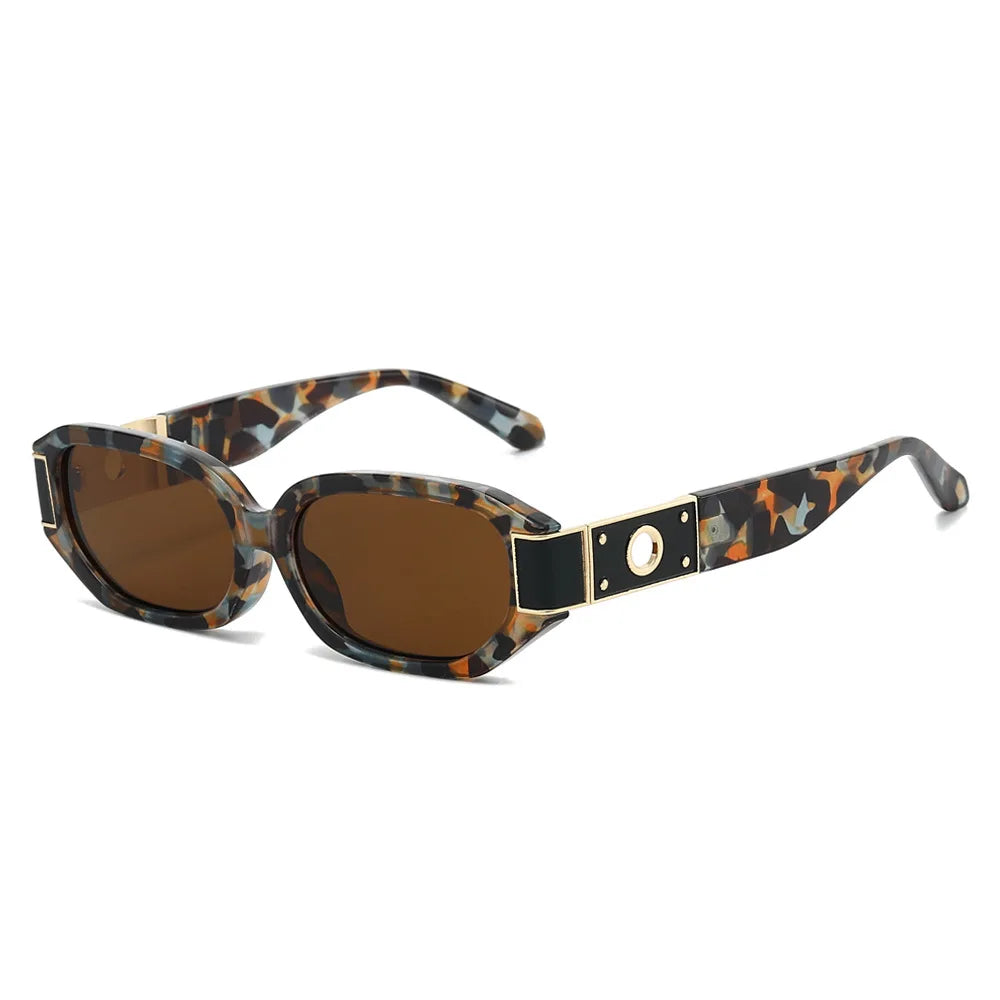 JNPCXI New Polygon Rectangle Women Sunglasses Fashion Gradient Green Shades UV400 Men Trending Outdoor Sun Glasses