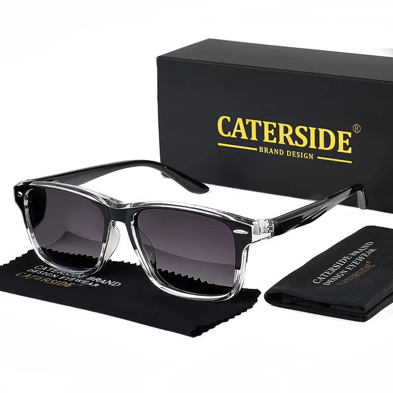 CATERSIDE New Polarized Sunglasses Men TR90 Square Ultralight Fashion Sun Glasses Women's Brand Driving Party Glasses Gift Set