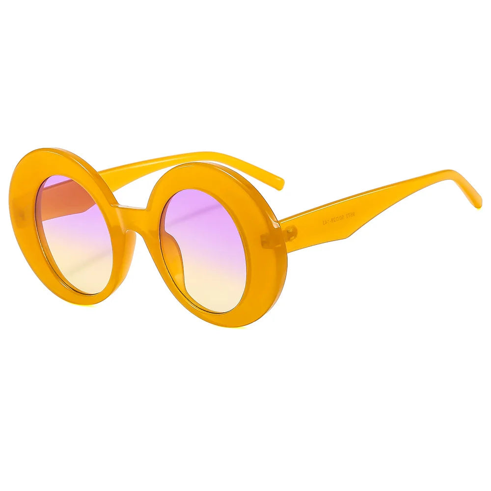 JNPCXI Fashion Oversized Women Oval Orange Colorful Sunglasses Retro Gradient Punk Men Sun Glasses
