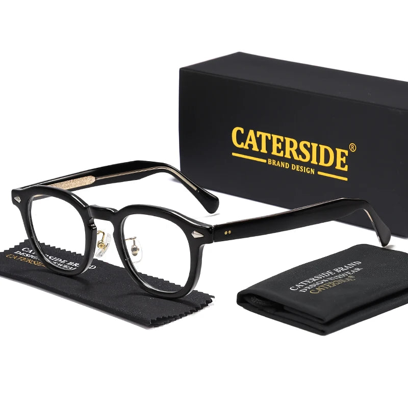 CATERSIDE New Simple Tr-90 Eyeglass Frame Men's Glasses Frame Round High-Quality Women's Daily Reading Decorative Eyeglassese